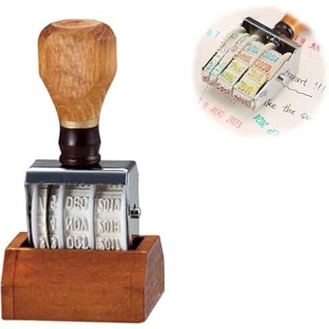 Wooden Handle Adjustable Date Stamp for Crafts Cover