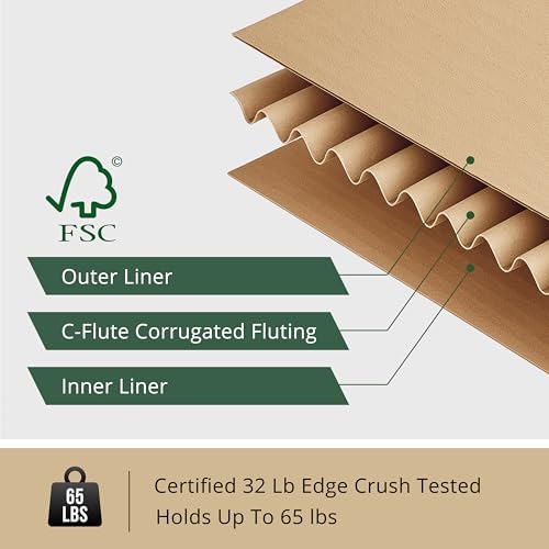 Image of 12x10x8 Shipping Boxes Small Moving Boxes, 25 Packs Cardboard Box Corrugated Boxes Shipping Box Moving Box for Business Packaging Box