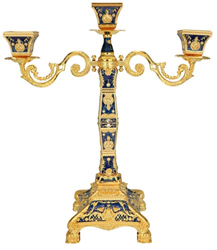Roselife 5 arms candel holder,5 arms Candelabra,European Style Metal Candle Holder for Home Wedding Christmas Party Decoration (Blue) - Cosy Home Interiors Roselife 5 arms candel holder,5 arms Candelabra,European Style Metal Candle Holder for Home Wedding Christmas Party Decoration (Blue) - Image 5