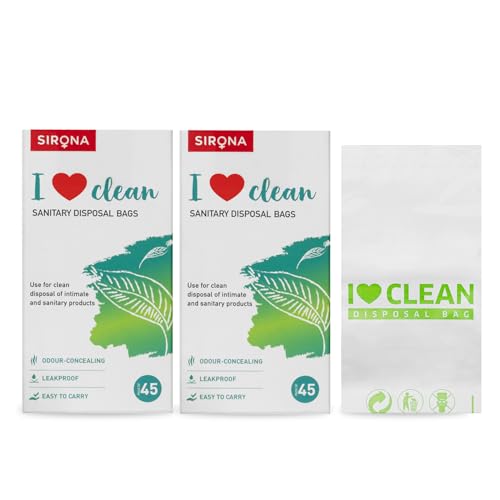 Image of Sirona Personal Disposal Bags - 90 Count | For Discreet Disposal of Sanitary Pads, Panty Liners, Tampons & Condoms | Compact & Odour-Resistant Design