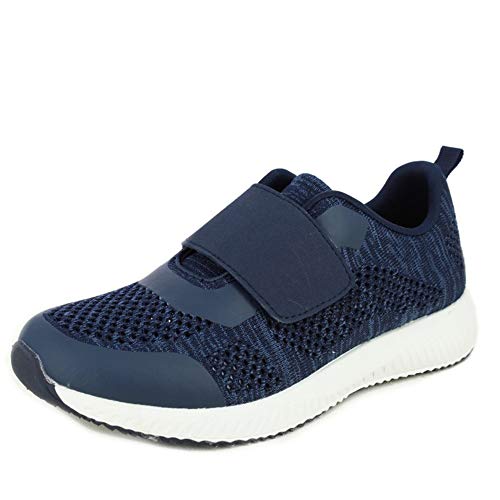 Zapatilla Deportiva Velcro de la Marca DOCTOR CUTILLAS, en Tejido Muy Adaptable Color Azul Marino, Piso Color Blanco - 13950 (Azul Marino, 39)
