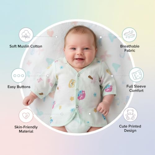 Image of V2M Cotton Jhabla New Born Baby Clothes