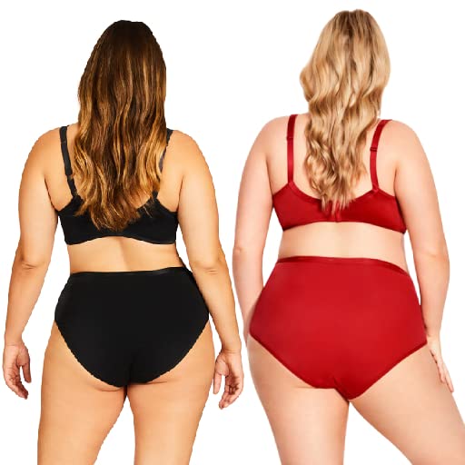 Image of VESY Women Hipster Panties Plain Color Jumbo Size Full Coverage Underwear Panty Small to 10XL (Pack of 2)