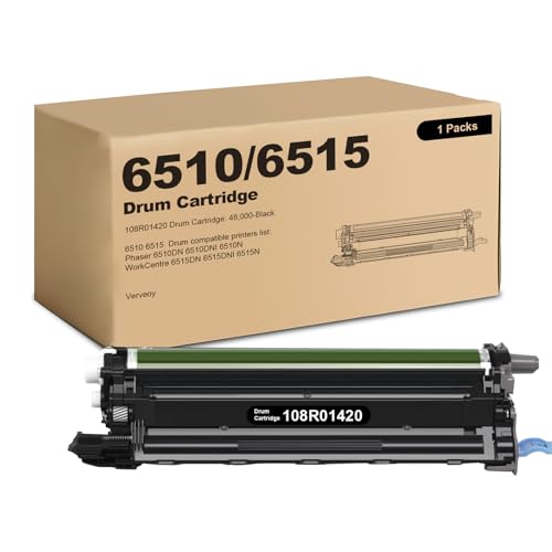 Phaser 6510/6515 Black Imaging Drum Unit Replacement for Xerox 108R01420 Black Drum Cartridge for Phaser 6510 6510DN 6510DNI 6510DNM 6510N WorkCentre 6515 6515DN 6515DNI 6515DNM 6515N Printer (1-Pack) -  Verveoy 6510 6515, 106R01484 106R01481 106R01482 106R01483