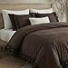 Dark Brown Duvet Cover Set Elegant Ruffled Bedding Queen Shabby Chic Lace Ruffle Boho Bedroom Decor Vintage Boho Style Chocolate Duvet Cover with Pillowcases