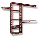 John Louis Home JLH-530 12in. Deep Simplicity Closet Organizer, Red Mahogany Finish, 12 inch,