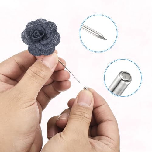 Image of PATIKIL Flower Boutonnieres Pin, Handmade Camellia Lapel Pin for Men Women Suit Wedding Graduation Anniversary Brooch Outfit Accessories
