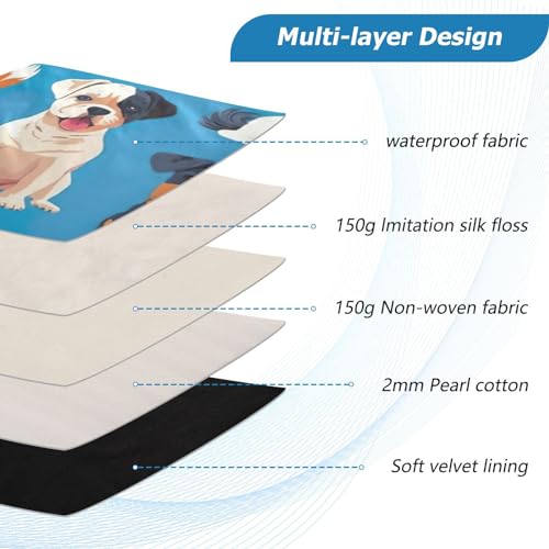 Funda para portátil 13-14 pulgadas impermeable patrón perros azul miniatura 4