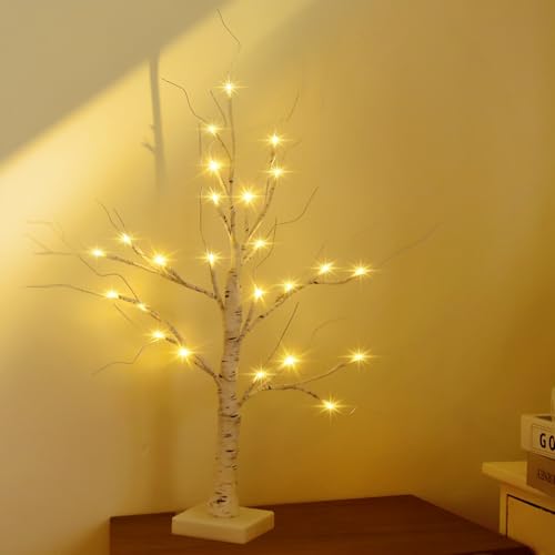 SALCAR LED Lichterbaum Innen, 60cm Birke Baum Lichter...