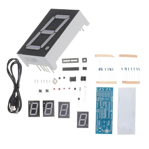 ELEOUTI Kit Horloge Électronique Numérique LED Rouge en Plastique à Assembler -même, Facile à Utiliser, pour Pendule Murale ou Réveil Numérique