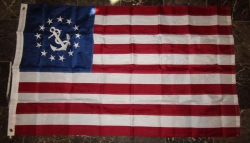 3x5 Embroidered USA Nautical Yacht Ensign 210D Nylon Flag 3x5 Best Garden Outdor Decor Polyester Material Flag Premium Vivid Color and UV Fade Resistant