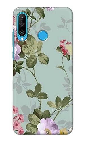 Image of Printed Hard Back Cover Case for Huawei P30 Lite | Huawei Nova 4e Back Cover (Floral Painting) -203