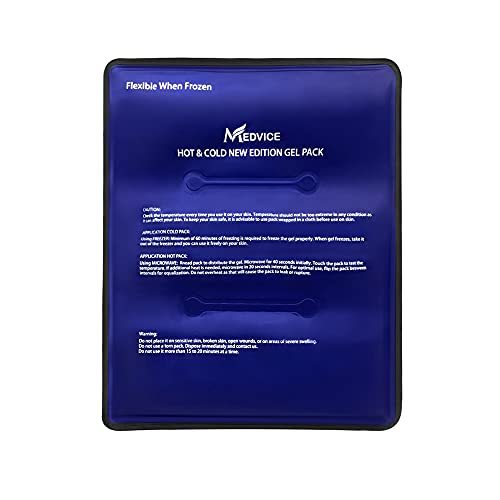 Dual Gel Cold & Hot Pack - 11.5"x14.25" Reusable Large Ice Packs for Injuries and Back Pain, Neck Pain, Shoulder Pain, and Knee Pain Relief, Warm Compress and Cold Compress Pad