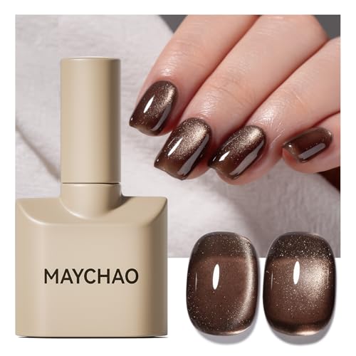 MAYCHAO 15ML Cat Eye Gel Nail Polish 1Pc Brown Black Gel Polish w...