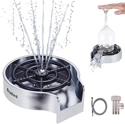 Glass Rinser For Kitchen Sink, Bottle Cup Washer For Sink Attachment, Kitchen Bar Sink Cleaner,Baby Bottle Washer, Kitchen Sink Automatic Flushing Device (Include Water T And Water Pipe) #TOP24