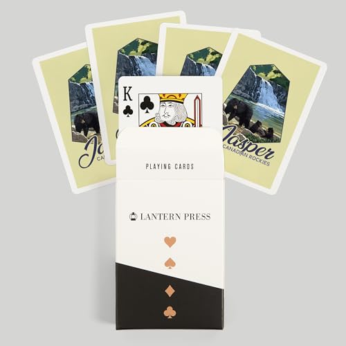Lantern Press Jasper, Canada, Canadian Rockies, Baraja Poker 52 Cartas miniatura 6