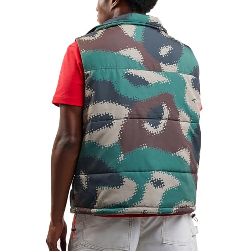 Bioworld Jurassic Park Logo & Adventure Text Adult Camo Zip Puffer Vest3
