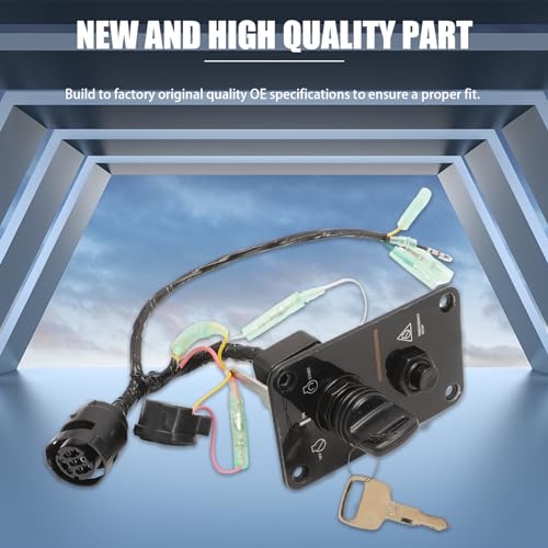 Image of 12V Main Switch Panel Single Engine Key Switch Panel Assembly for Outboard Yacht 704-82570-12-00 On-Off-Start Control Box Ignition Key Switch Panel 704-82570-11-00 704-82570-08-00