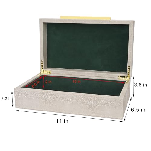 XIGEXIGE Ivory Shagreen box Faux Leather Decorative Boxes,Keepsake And Memory Storage Decorative Boxes with Lids for Modern Home Decor Jewelry Box Organizer - Cosy Home Interiors XIGEXIGE Ivory Shagreen box Faux Leather Decorative Boxes,Keepsake And Memory Storage Decorative Boxes with Lids for Modern Home Decor Jewelry Box Organizer - Image 3