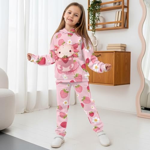 doginthehole Girls Hoodie and Pants Set Graphic Sweatsuit Long Sleeve Sweatshirt and Jogger Pant Sets Fall Outfits 5-12Y4