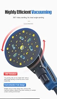 Meizuishi Ponceuse Excentrique Électrique 150mm (360W, Orbitale Ø5.0mm, 4000-10000tr/min, 7 Vitesses) - Faibles Vibrations avec Aspiration - Pour Bois, Métal et Carrosserie