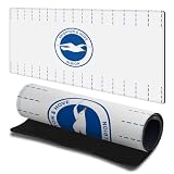 Head Case Designs Offizielle Brighton & Hove Albion F.C Away 2026/27 Abzeichen-Set 23.62 x 11.81 x 0.12 inches (600 x 300 mm) - L Gaming-Schreibtisch PC-Tastatur Mauspad