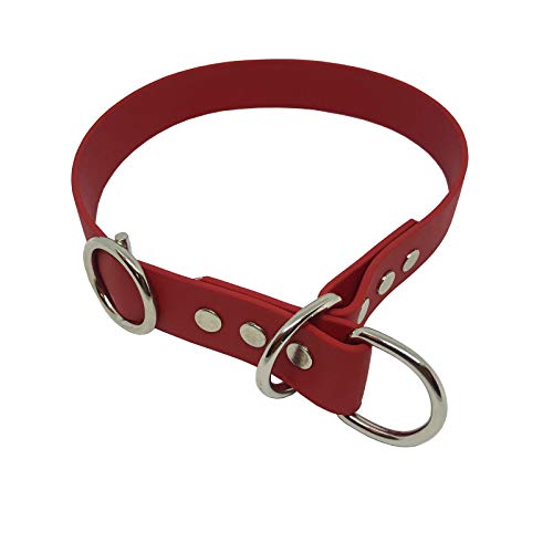 C&L Hundehalsband/Zugstopp aus 25 mm BioThane®- [40 cm] - rot - RD522