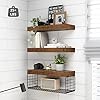 QEEIG Bathroom Shelves Over Toilet - Wall Mounted Floating Shelves Toilet Paper Storage Small Farmhouse Decor Shelf 16 inch Set of 3, Rustic Brown (019-BN3) #3