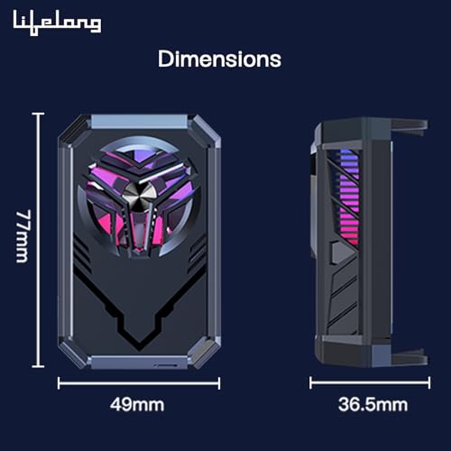Image of Lifelong Rechargeable Phone Cooler for Gaming | Powerful Semiconductor Technology | Durable Battery | Additional Clip For iPhone & Android | Instant Cooling Fan for Mobile | Wireless | RGB Light