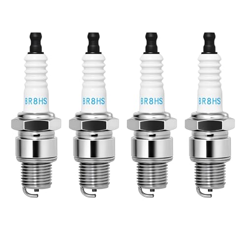 4 PCS Bujías de Encendido BR8HS-10 (4322) Níquel, Llave: 20,8 mm, Longitud de Rosca: 12,7 mm /BR8HS/4322/6715