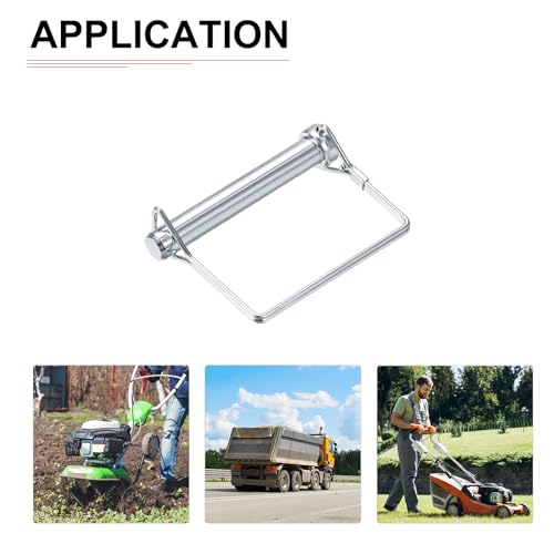 DTGN 10mm x 100mm (DxL) Wellenverriegelungsstift - 2er Pack - Gut für landwirtschaftliche Anhänger Rasen - Karbonstahl Vierkant-Anhängerkupplungsstift - Silberton