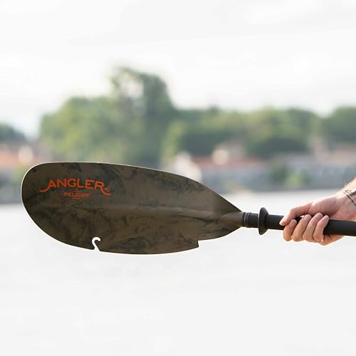 Image of Pelican - Poseidon Angler Paddle - Aluminum Shaft with Reinforced Fiberglass Blades - Lightweight, Adjustable Kayaks Paddles - Perfect for Kayak Fishing