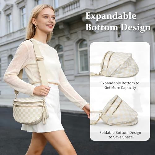 Checkered Crossbody Bag for Women Bum Bag Cross Body Shoulder Purses Bag - image 6