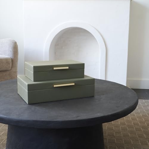 ZICOTO Decorative Storage Boxes with Lids – Set of 2 Beautiful PU Leather Organizer Bins for Your Bookshelf Home Decor - Safely Store Photos, Documents and Memory Box Keepsakes in Style - Image 6