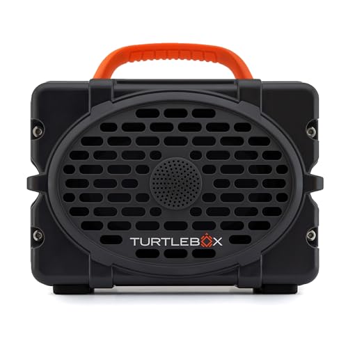 Image of Turtlebox Original Gen 3: Portable Outdoor Bluetooth Speaker - Ultra-Loud (120dB), Waterproof (IP67), Rugged, Impact-Resistant, 3-Day Battery | Party Mode: Unlimited Pairing Stereo, Gray /Blaze Orange
