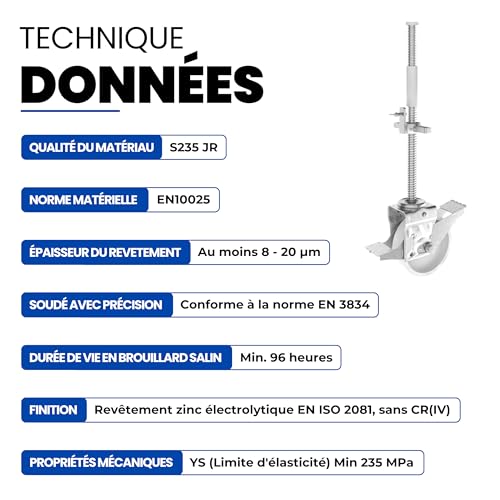Pied d'échafaudage à roulette GeZu Impex pour déplacer vos structures de chantier