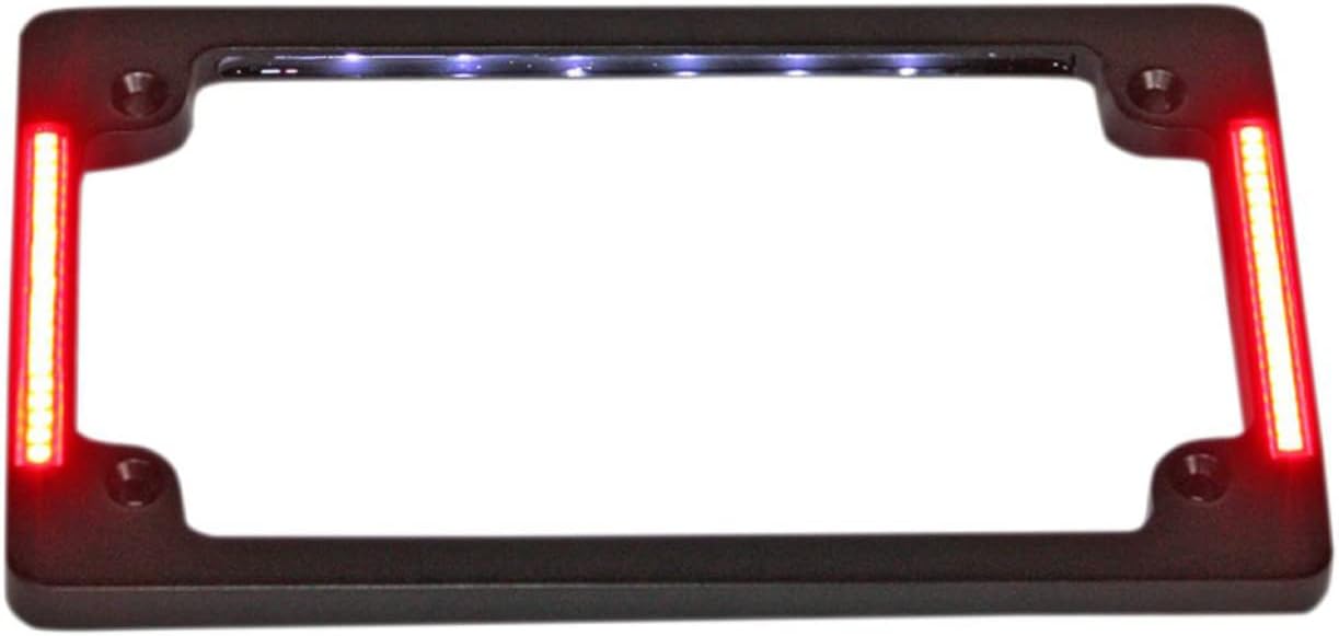 Custom Dynamics TF05-B License Plate Frame (Black Quad Radius All-In-One with Integrated Plate Light, Turn-Signals, and Brake Light)