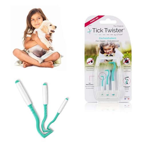 Tick Twister® Set mit 3 Größen von Zeckenhaken (Zeckenzange) mit Aufbewahrungsbox - Effektive Zeckenpinzette für Hunde, Katzen, Pferde und Menschen - Original Zeckenentferner