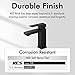KES Black Bathroom Faucet Single Hole Bathroom Sink Faucet Single Handle Lavatory Vanity Sink Stainless Steel cUPC Certified Matte Black, L3156ALFF12-BK