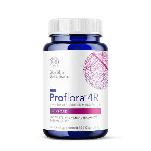 Proflora 4R Restorative Probiotic Combination by Biocidin - Digestion & Immune Support Probiotic Supplement with Quercetin & Aloe to Support Microbial Balance - Shelf-Stable, Spore-Based (30 Capsules)
