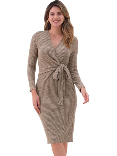 Robe pull moulante manches longues femme tricot chaud automne hiver 2024