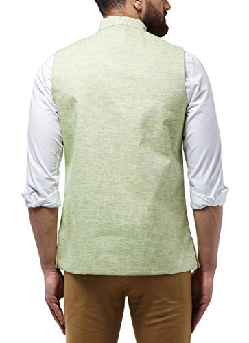 Image of Sojanya (Since 1958 Men'S Cotton Linen Blend Nehru Jacket