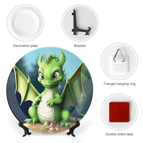 Plato decorativo de porcelana Bone China Dragon 7 pulgadas miniatura 3