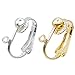 40pcs Clip on Earring Converter with Easy Open Loop Clip Earring Findings for Jewelry Making Clip on Earrings for Crafts, Silver Gold
