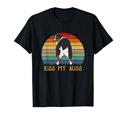 Kiss My Auss Funny Aussie Mom Aussie Owner Retro Style T-Shirt