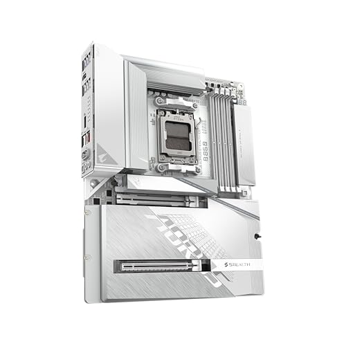 Image of GIGABYTE B850 AORUS Stealth ICE Reverse-Connect ATX Motherboard, Support AMD Socket AM5 Processors, DDR5, 14+2+2 Power Phase, 4X M.2, PCIe 5.0, USB-C, WIFI7, 5GbE LAN, EZ-Latch, 5-Year Warranty