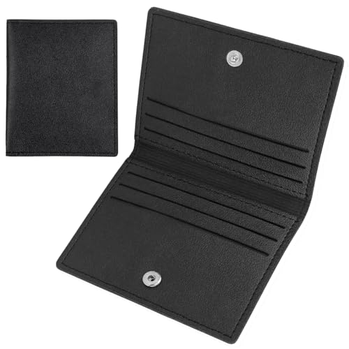 MIRKUZI - MIRKUZI Porte-cartes de crédit femme Porte-cartes 1 pack, peut contenir 8 cartes, porte-cartes portefeuille ultra-mince, porte-cartes noir unisexe, pratique, élégant et sûr