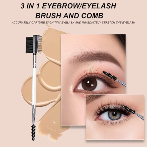 Augenbrauenbürste, 2 Stück Doppelendige Wimpernkamm, 2 in 1 Wimpernbürste, Augenbrauenpinsel, Wimperntrenner, zum Modifizieren von Augenbrauen und Wimpern