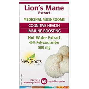 New Roots Herbal – Lion’s Mane Hericium Erinaceus – 60 Capsules – Cognitive Health 40% Polysaccharides – Lions Mane Mushroom Supplement – Mushroom Immune Support Supplement – Cognitive Support Supplements