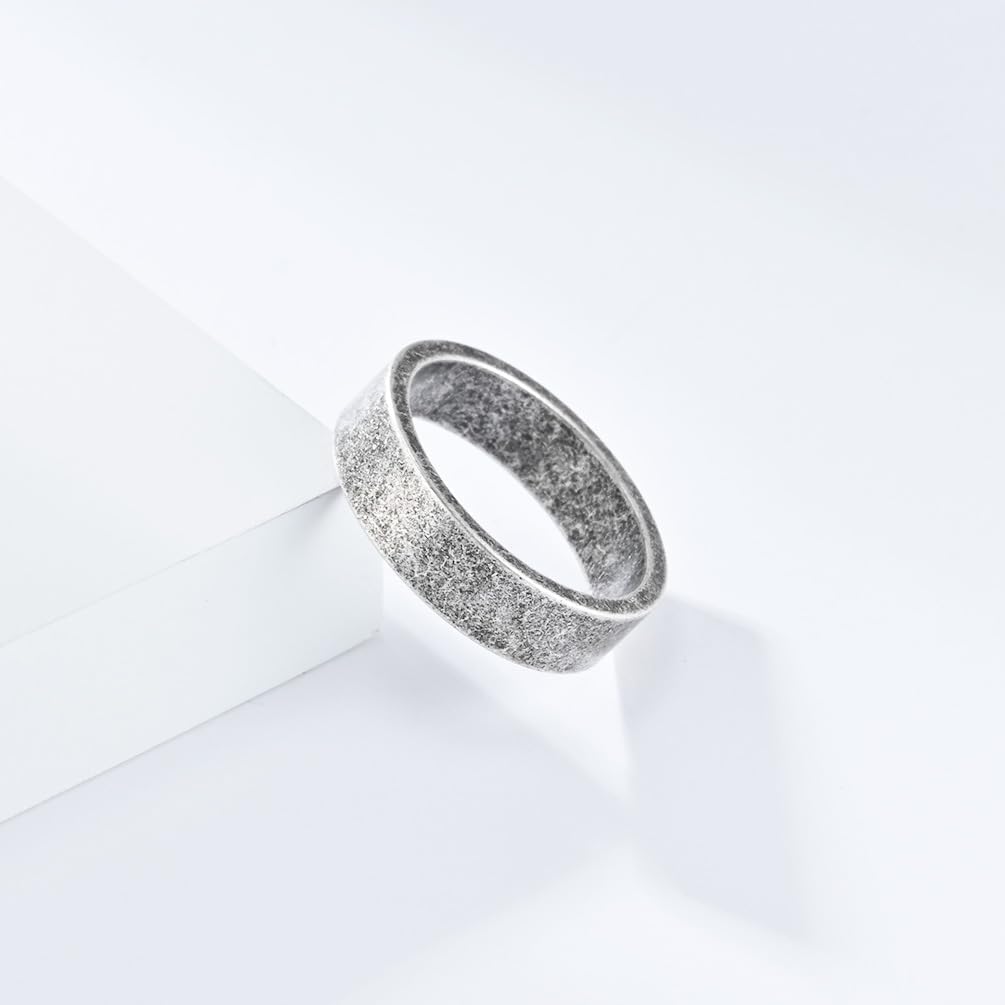 6mm Silver//Black/Retro Silver Stainless Steel Matte Brushed Classic Simple Plain Matte Engagement Wedding Band Ring for Women Men size 7-12